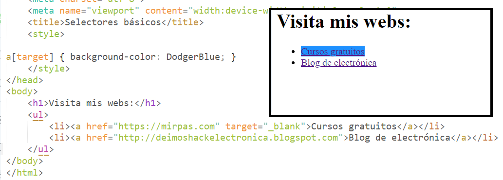 selector de atributo aplica estilo al atributo