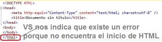 Editor Web muestra error