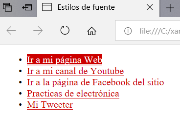 tipo de fuente y estilo