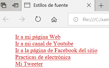 tipo de fuente y estilo