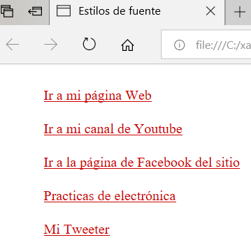 tipo de fuente y estilo