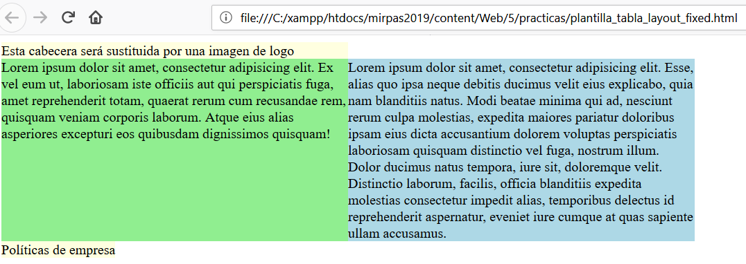 estilo de la tabla