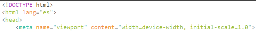 declaración de viewport