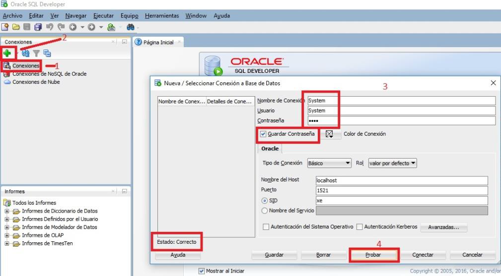Conectar SQLDeveloper en modo Listener