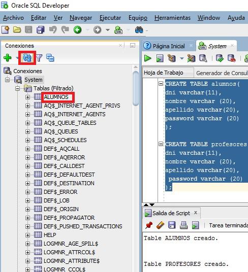 Actualizaci贸n de conexi贸n SQL Developer