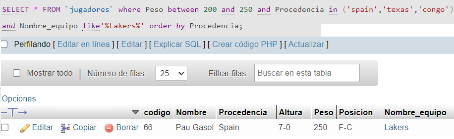 Between nos permite ampliar la condición entre dos valores ajustando un rango en la consulta