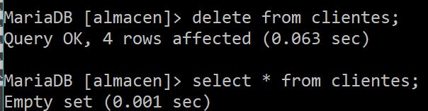 Borrado de todos los registros por no utilizar Where