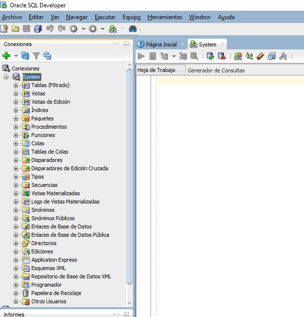 Conectar el SQLDeveloper con la base de datos creada