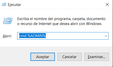 ejecutar con privilegios de administrador