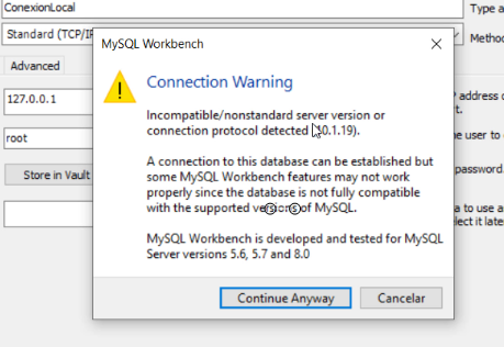 Error de incompatibilidad de versi贸n