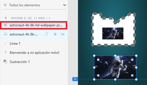 Estructura de las capas muestra las imagenes
