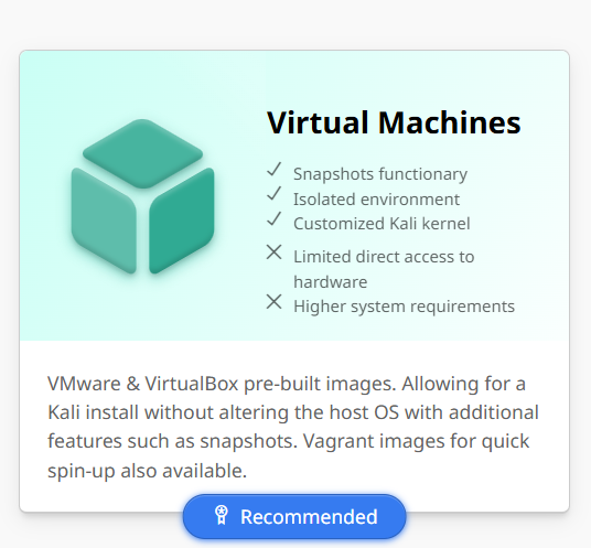 Descargar la máquina virtual de kali para virtualBox