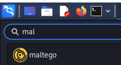 Búsqueda de Maltego en Kali Linux